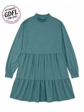 Wild Fable Babydoll Dress Womens Small Teal Long Sleeve Flowy Mini NWT
